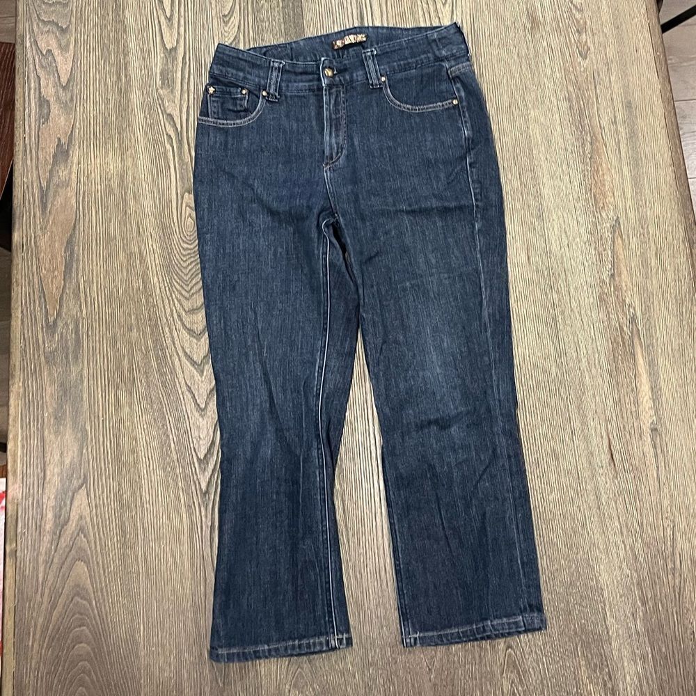CW by Christopher Webb Capris Jeans Straight Mid Rise Denim Dark Wash Size 8/29